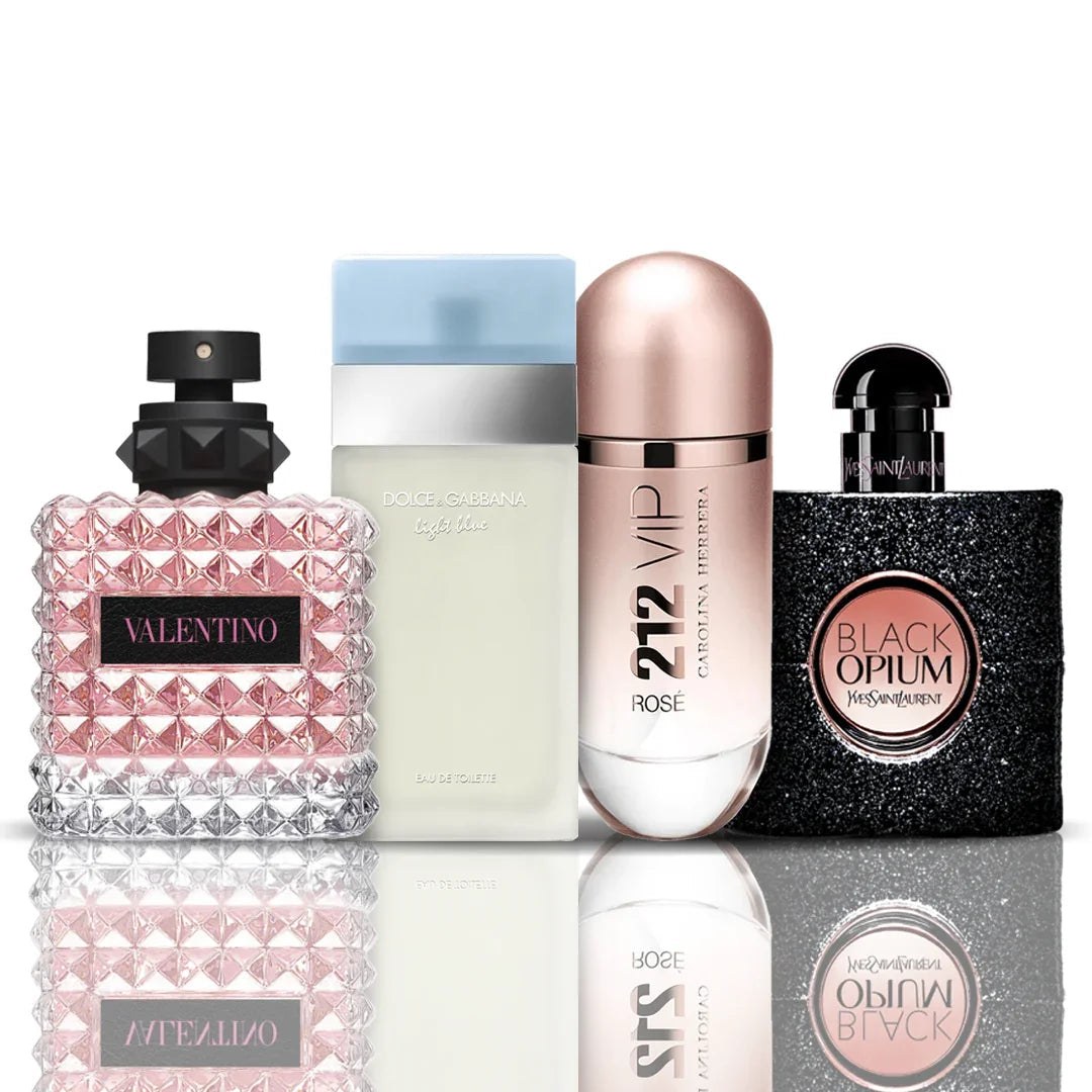 Set di 4 profumi  | Valentino Donna + Light Blue + 212 VIP Rosé + Black Opium